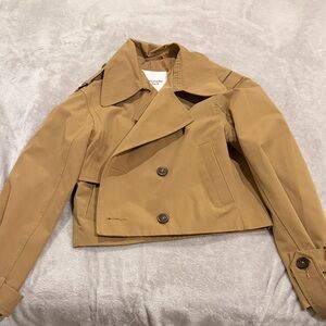Abercrombie & Fitch Tan Double-Breasted Women's Jacket